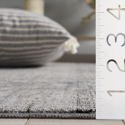Vintage Persian Grey Charcoal Rectangular Synthetic Area Rug