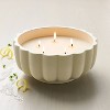 5-Wick Rustic Ceramic Salt Scalloped Jar Candle Cream 32oz - Hearth & Hand™ with Magnolia: Farmhouse Decor, Sea Salt Scent - image 2 of 3