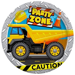 Treasures Gifted Construction Plates 7in - Construction Party Supplies - 16 Pack - 1 of 1