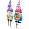 Northlight Happy Easter Gnomes Outdoor Garden Stakes - 27" - Set of 2 - 3 of 4