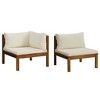 vidaXL 2 Piece Sofa Set with Cream White Cushions Solid Acacia Wood - 2 of 4