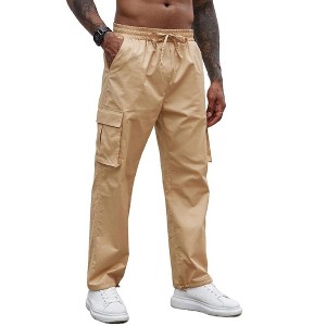 COOFANDY Men's Casual Cargo Pants Cotton Drawstring Athletic Jogger Sweatpants - 1 of 4