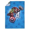 Marvel Avengers Fight the Foes Blue, Red, Green Hulk, Iron Man, Thor, Captain America 4 Piece Toddler Bed Set - 2 of 4