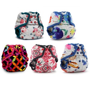 Kanga Care Rumparooz Reusable Cloth Diaper Covers One Size for Fitted Diapers and Prefolds with Leg Double Gusset (5pk) - 1 of 4