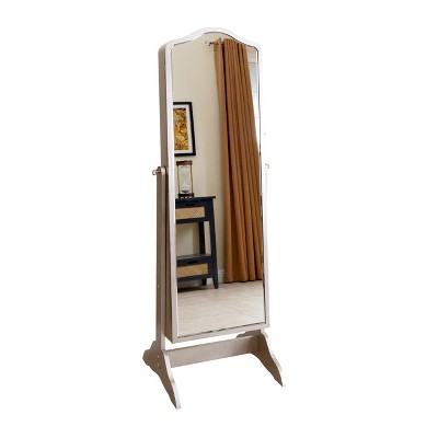 Merlo Floor-Standing Mirror and Jewelry Armoire Silver - Abbyson Living