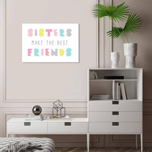Wynwood Studio 24"x16" Best Friend Sisters Bright Wall Art: Modern Canvas, Mixed Media Typography, Unframed - 1 of 3