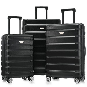 3 Piece Luggage Set with Spinner Wheels Expandable ABS+PC Hardside Suitcases for Travel 20/24/28 Inch - Cuddlewood - 1 of 4