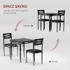5 Piece Dining Table Set, Industrial Style Dining Table and Chairs Set for 4, Kitchen Table Set for Dining Room Kitchen Apartment - 3 of 4