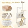 TopComfy Pet Tower Wood Cat Tree Large Condo Stable Wood Ladder Durable Scratching Post Pet Toy Pet Furniture for Cats, White, 19.7"*19.7"*65" - 3 of 4