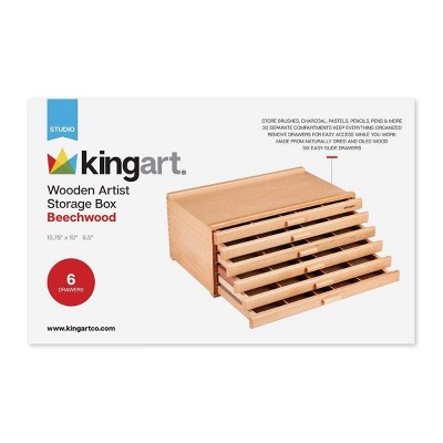 KINGART Wood 6-Drawer Storage Box