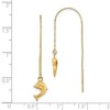 Black Bow Jewelry 8 x 45mm (1 3/4 in) 14k Yellow Gold Polished Dolphin Threader Earrings - 4 of 4