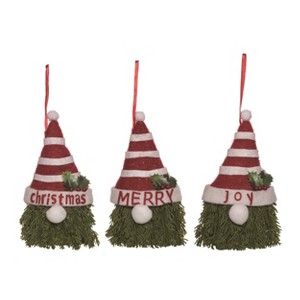 Transpac Gnome Tree Ornament Set of 3 Christmas Home Decorations - 1 of 1