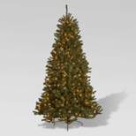 7ft Noble Fir Hinged Artificial Christmas Tree Clear Lights - Christopher Knight Home