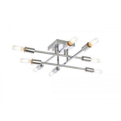 Elegant Lighting Script 8 lights chrome flush mount