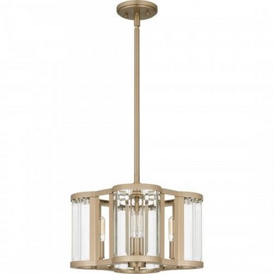 Renee 15'' Bronze Gold Glass 4-Light Pendant