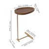 YIYIBYUS Small Side End Table C Table Narrow Round Bed Sofa Couch Coffee Dinner Table-Gold Stand - 4 of 4