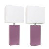 Lalia Home Lexington 21" Leather Base Table Lamps with Fabric Shade - 4 of 4