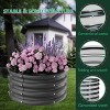 EcoSummer 3-Pack Black Galvanized Raised Garden Beds 2x2x1Ft, Round Metal Planter Boxes with Open Bottom for Outdoor Gardening - 2 of 4