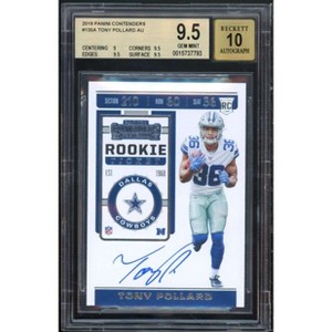 Tony Pollard Rookie Card 2019 Panini Contenders Autograph #135 (pop 5) BGS 9.5 - 1 of 2
