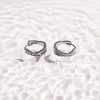 EVRY JEWELS WATERPROOF Gold or Silver Plated Stainless Steel Crystal Twist Hoop Earrings - 3 of 4