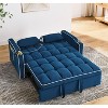 TIRAMISUBEST 3-in-1 Convertible Velvet Sofa Bed with Adjustable Backrest & Storage Bag,55.5-inch Futon for Living Room and Bedroom - 4 of 4