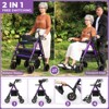 Lycvki Heavy Duty Foldable 2 in 1 Rollator Walker for Seniors with Adjustable Chair and Brake - 2 of 4