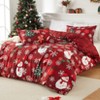 Nasitip Christmas Duvet Cover, Reversible Printed Comforter Cover Set Christmas Holiday Decorative Bedding, Red Duvet + 2 Pillow Shams, Snowflake - 4 of 4