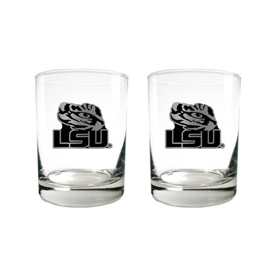 NCAA LSU Tigers Stealth 16oz. Glass Set 2pk