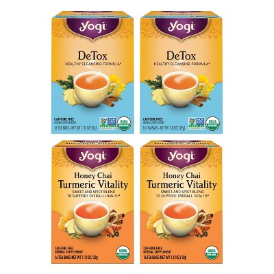 Yogi Tea - DeTox & Wellness Variety Pack Sampler - 64ct, 4 Pack