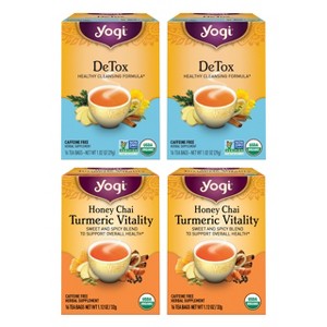 Yogi Tea - DeTox & Wellness Variety Pack Sampler - 64ct, 4 Pack - 1 of 4