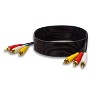 SatelliteSale 3 Male to 3 Male RCA Audio Video AV Composite Cable Universal Wire PVC Black Cord - 4 of 4