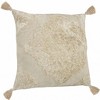 HomeRoots 20" Cream Viscose Throw Pillow with Tassels - 4 of 4
