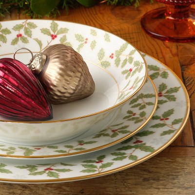 White Porcelain Soup Bowl Set with Gold Trim, Service for 4