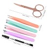 6-Piece Precision Eyebrow Tweezers Set for Women with Curved Scissors – Stainless Steel Hair Removal Tools with Travel bag - 2 of 4