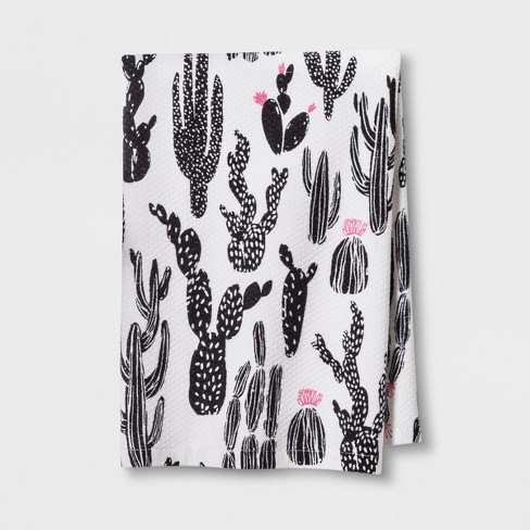 Cactus Prints Kitchen Towel Black White Room Essentials Target