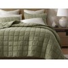 Harbor House 3Pcs Solid Color Lightweight Quilt Set, Garment Wash Box Stiching Cooling Quilt with Matching Pillow Shams - 4 of 4