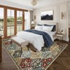 Vintage Trellis Area Rug Traditional Floral Washable Rugs for Living Room Bedroom Low Pile Non-Slip Floor Carpet - 2 of 4