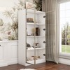 Famapy Display Cabinet All Multipurpose Storage Bookcase with Glass Doors and Shelves Buffet LED Light - 4 of 4