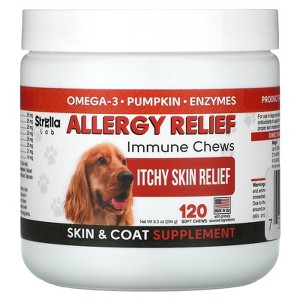 StrellaLab Allergy Relief, Immune Chews, For Dogs , 120 Soft Chews, 9.3 oz (264 g) - 1 of 3