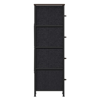 Emma 4-Drawer Brown and Black Vertical Storage Dresser