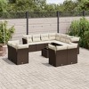 vidaXL 12 Piece Patio Sofa Set with Cushions - Brown and Cream With Table - 2 of 4