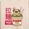 Women's - Instant Message - Ramen Pug Lightweight French Terry Wide Neck Long Sleeve Graphic Shirt - 2 of 4