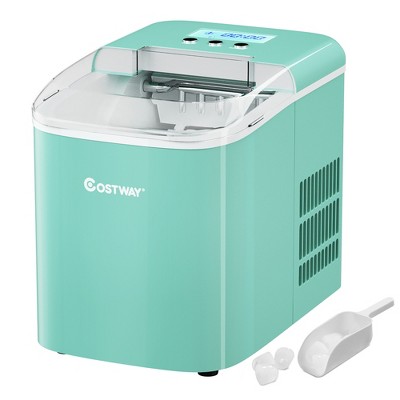 Costway Portable Ice Maker Machine Countertop 26LBS/24H LCD Display w/Ice Scoop Green