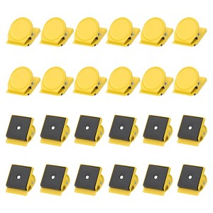 Unique Bargains Stainless Steel Decorative Hooks and Hangers Refrigerator Magnetic Clips 1.38" x 1.22" 24 Pcs - 1 of 3
