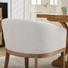 ORRD Mid-Century Upholstered Barrel Chairs w/Arms, Linen, Natural Hardwood, 19" W, Kitchen/Living, Single, Beige - 4 of 4