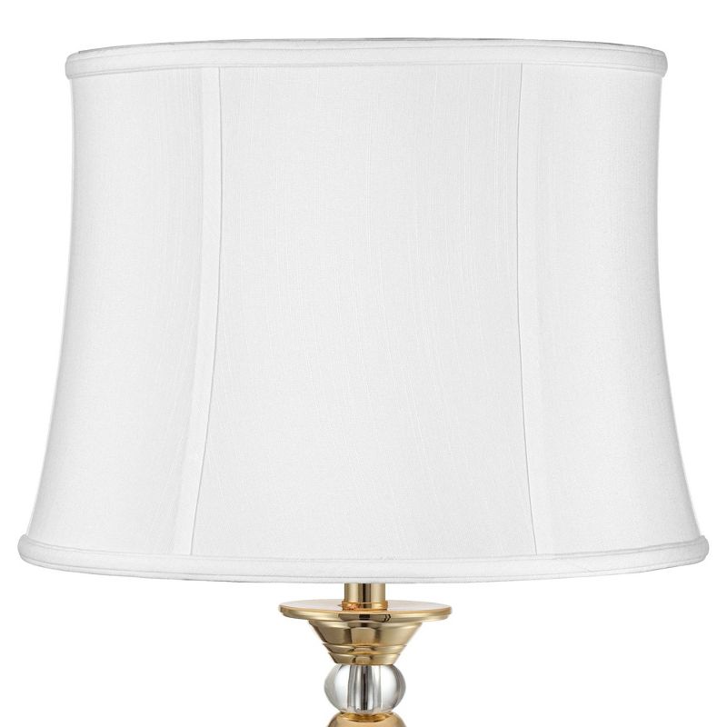 Imperial Shade White Medium Drum Lamp Shade 14" Top x 16" Bottom x 12" Slant (Spider) Replacement with Harp and Finial, 3 of 9
