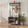 Coucheta Hall Tree with Bench and Storage, 3-In-1 Entryway Coat Rack & Shoe Bench Organizer for Hallway, Mudroom, 8 Hooks, Coat Tree Freestanding - 2 of 4