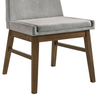 Gray Upholstered Wood Dining Side Chair Set