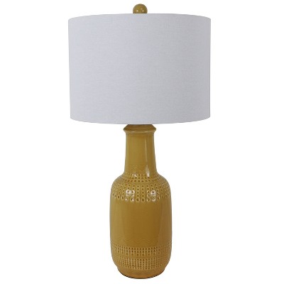 27.5" Patterned Ceramic Table Lamp Camel Glaze - Decor Therapy