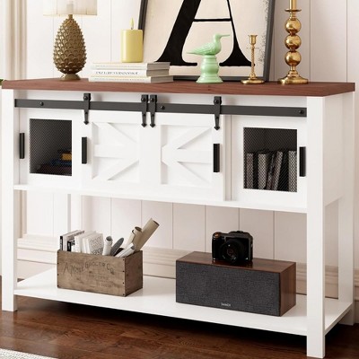 Coffee Bar Cabinet with Barn Doors,Sideboard Buffet Storage for Kitchen